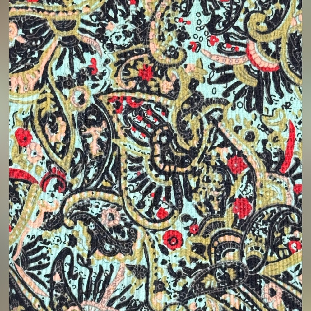 Sahalie Short Sleeve Dress Colorful Paisley Print Large Casual Dress Athleisure - Picture 6 of 8